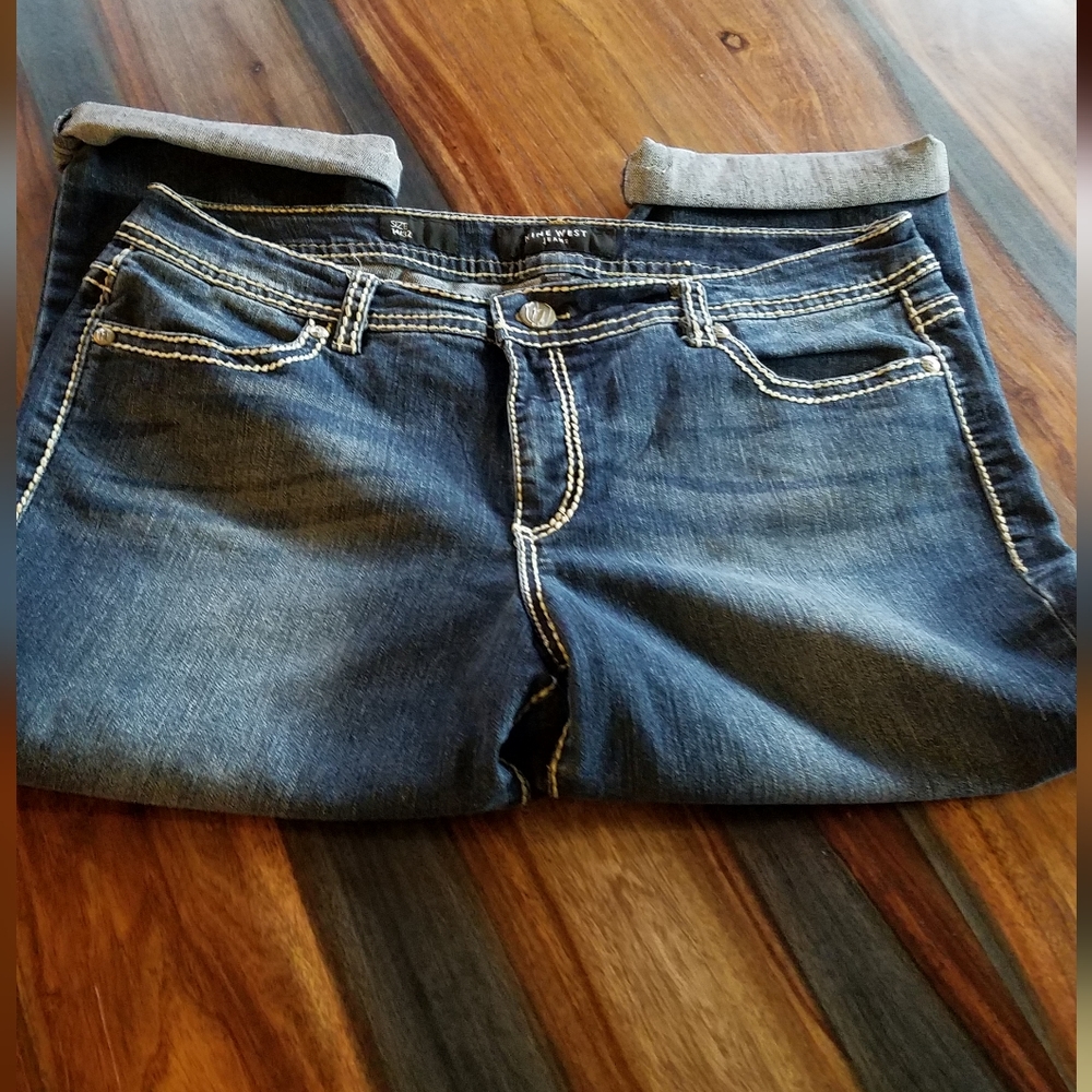 Nine West Embellished Crop Jeans Size 14/32 - Picture 2 of 4